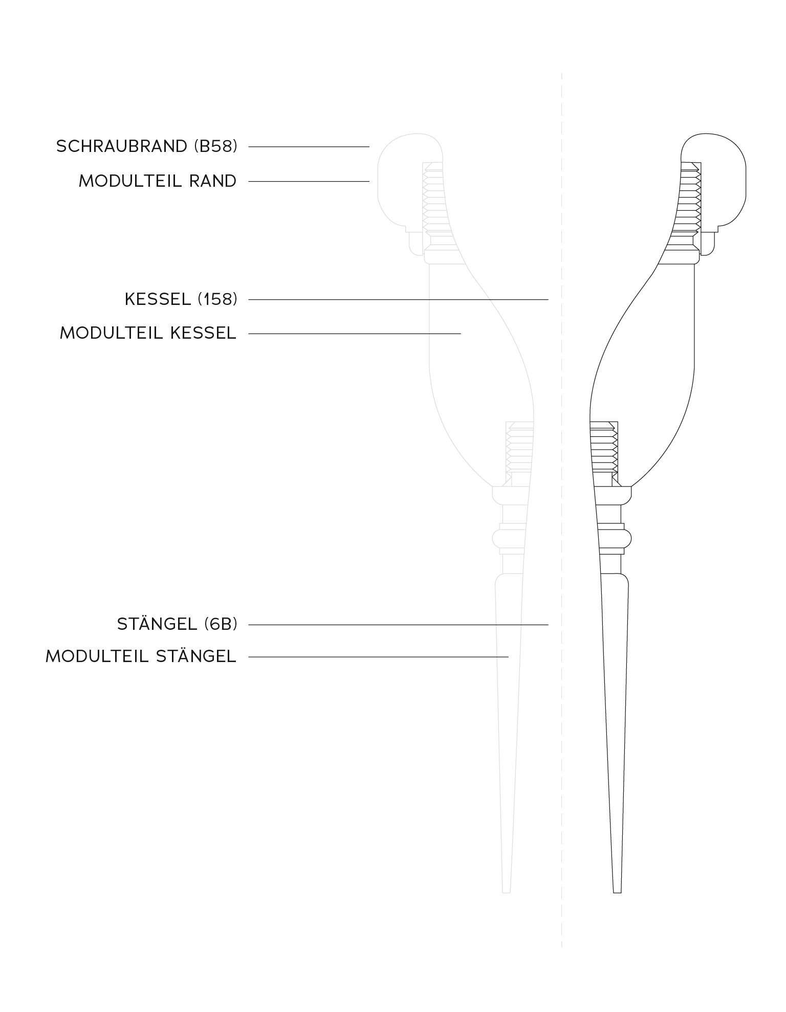 Trombone mouthpiece in cross section